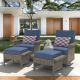 Buenaola Nyajiah 4-Piece Wicker Patio Conversation Set with Blue Cushions BuenhominoSW087