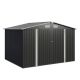 Sizzim 10 ft. W x 8 ft. D Black Metal Storage Shed with Floor Frame, Lockable Door, and Vents for Garden (75 sq. ft.) SM-DETG37038BK