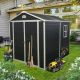 Boosicavelly 6 ft. W x 8 ft. D Black Plastic Shed with Window and Vents and Double Door (48 sq. ft.) BOWWCSTG29B