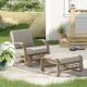 ULAX FURNITURE Arsterie 2-Piece Aluminum Patio Conversation Set with Ottoman HD-970448-449