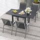 ANGELES HOME 5-Piece Metal Outdoor Dining Set with Extendable Aluminum Table and 4 Stackable Chairs 116NP92GR+1K-4