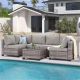 Unbranded 7-Piece Gray Wicker Modular Outdoor Sectional Patio Furniture Conversation Set with Gray Cushions OUT-D-431
