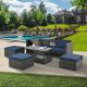 Unbranded Patio Furniture, Outdoor, PE Wicker Furniture, Set of 5 Wicker Furniture with lift Coffee Table and Dark Blue Cushions XJ-W1703S00016