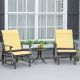 Unbranded 3-Piece Metal Patio Conversation Set with Steel Frame, Comfortable Mesh Gliders for Patio, Garden, Backyard Relaxation Outdoor Set-31