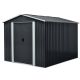 Unbranded 8 ft. W x 10 ft. D Outdoor Metal Storage Shed with Floor Base for Patio Backyard Garden Coverage Area 80 sq. ft. Black QS03
