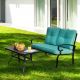 Liviza 2-Piece Metal Patio Conversation Set with Turquoise Cushions TDZ10179TU