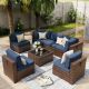 ELPOSUN 7-Piece Wicker Patio Conversation Set with Cushions HDNBCS018BUFS