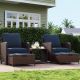 ELPOSUN 5-Piece Wicker Patio Conversation Set with Navy Cushions HDNBCS002BUFS