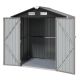 Sizzim 6 ft. x 4 ft. Metal Storage Brown Shed with Lockable Door, Plastic Floor (22 sq. ft.) SM-DSIS40701