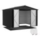 Sizzim 10 ft. W x 10 ft. D Storage Metal Shed with Double Door, Locks, 4-Air Vents, Plastic Floor (90 sq. ft.) SM-IS407BK