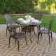 Kinger Home 5-Piece Cast Aluminum Outdoor Patio Dining Table Set with a Lattice Weave Design in Bronze DTS-S-001