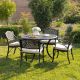 Kinger Home 5-Piece Bronze Cast Aluminum Outdoor Dining Set for Patio with Beige Cushions DTS-S-004