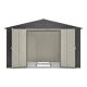 Misopily 8 ft. x 10 ft. Black Metal Outdoor Storage Shed, All Weather Tool Sheds with Lockable Doors (80 sq.ft.) SA11-328B227