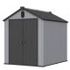 Sudzendf 6 ft. W x 8 ft. D Black and Gray Resin Storage Shed Tool Storage with Double Door for Backyard Garden (48 sq. ft. ) 4102W0005