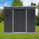 Unbranded 8 ft. W x 6 ft. D Outdoor Metal Storage Shed, Tool Storage Iron plus Plastic Lockable Door Coverage Area 48 sq. ft. Gray XJ-W1350S00026