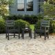 POLYWOOD Grant Park 3-Piece Farmhouse Plastic Outdoor Patio Conversation Set in Black PWS2723-1-BL