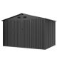 SUNMTHINK Black 10 ft. W x 10 ft. D Storage Metal Shed with Double Door, 4-Air Vents, Plastic Floor for Garden (90 sq. ft.) ST-IS407BK04