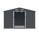 Misopily 8 ft. W x 12 ft. D Outdoor Metal Storage Shed Durable & Spacious Sloped Roof with Windows in Gray Finish (96 sq. ft.) SA04-328B118