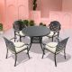 AUTMOON 5-Piece Cast Aluminum Patio Furniture Outdoor Dining Set with Random Color Cushions W1710S00070
