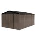 Zeus & Ruta 10 ft. W x 12 ft. D Metal Outdoor Storage Sheds, Garden Sheds with Double Door with Vent, Brown (120 Sq. Ft.) HWD-264