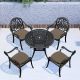AUTMOON 5-Piece Cast Aluminum Patio Furniture Outdoor Dining Set with Random Color Cushions and Umbrella Hole W1710S00050