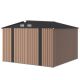 Sizzim Storage Metal Shed with 4-Air Vents, Double Door, Brown 10 ft. W x 10 ft. D (90 sq. ft.) SM-DETIS401BR