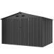 Sizzim Black 10 ft. W x 10 ft. D Metal Storage Shed with Lockable Double Door, 4-Air Vents and Plastic Floor (90 sq. ft.) SM-DETIS407BK04