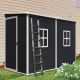 Unbranded Black 8 ft. W x 4 ft. D All-weather Waterproof Resin Outdoor Storage Shed with Floor Windows, Lockable Door (32 Sq. Ft.) zx-53