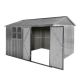 Unbranded Gray 10 ft. W x 8 ft. D Metal Garden Sheds, Outdoor Storage Sheds with Window 80 sq. ft. LV-235