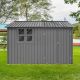 Boosicavelly 8 ft. W x 6 ft. D Gray Metal Shed with Double Door and Vents (48 sq. ft.) BOSTSTG16GR