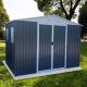 Unbranded 10 ft. W x 8 ft. D Outdoor Metal Shed Utility Tool House Lockable Door Window and Aluminum Alloy Frame Gray (80 sq. ft.) XJ-W2794S00004