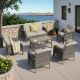 OVIOS Missisi Gray 6-Piece Wicker Patio Conversation Seating Set with Dark Gray Cushions GNDS206
