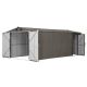 Sunjoy 10 ft. W x 20 ft. D Outdoor Storage Shed, Multi-Purpose Metal Shed Carport with Double Lockable Doors, Light Grey A110006601