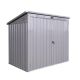 Unbranded 3 ft. x 5 ft. Gray Outdoor Galvanized Steel Metal Storage Shed Stores 2-Trash Cans for Garden, Lawn (15 sq. ft.) OUT-D-516