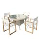 DIRECT WICKER Wish 5-Piece Off-White Wicker and Aluminum Round Outdoor Dining Set DW-1709W2508BR4