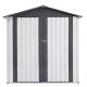 Unbranded Gray White 6 ft. W x 4 ft. D Garden Outdoor Metal Storage Shed Rainproof Hinge Door Shed (24 sq. ft.) jk-99