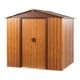 Unbranded 6 ft. x 6 ft. Outdoor Metal Storage Shed, Horizontal Siding in Woodgrain with Coffee Trim to Complement (36 sq. ft.) OUT-D-528