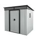 maocao hoom 6 ft. x 5 ft. Outdoor Metal Storage Shed with Window and Transparent plate for Garden, Lawn (White and Black) CXY-P185302