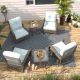 INMITOM 6-Piece Patio Wicker Conversation Set with Baby Blue Cushions and Side Table-Swivel, Rock, and Relax in Style HD1-A-M52BBE-2P