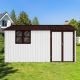 Unbranded 10 ft. W x 12 ft. D Outdoor Metal Shed Tool House with Aluminum Alloy Frame Sliding Door White Coffee (120 Sq. Ft.) XJ-W1350S00056