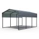 Zeus & Ruta 10 ft. W x 15 ft. D x 8 ft. H Charcoal Roof Steel Heavy Duty Carport Canopy with Galvanized Steel Roof WQD28-776