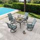 Patio Festival 5-Piece Green Metal Sling Outdoor Dining Set PF19221-20135X2-PB