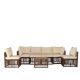 Unbranded 7-Piece Brown PE Rattan Wicker Patio Outdoor Conversation Set with Beige Cushions KL-694