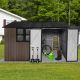 Unbranded 10 ft. W x 8 ft. D Outdoor Metal Garden Shed Utility Tool House with Aluminum Alloy Frame and Window Brown (80 Sq. Ft.) XJ-W1350S00035