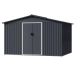 Garvee Professional Install 10 ft. W x 12 ft. D Metal Storage Shed in Gray with Lockable Sliding Doors (120 sq. ft.) HDTPHO_14MWCNOG
