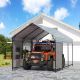 AURA OUTDOOR 10 ft. W x 20 ft. D x 10 ft. H Galvanized Steel Carport, Heavy Duty Car Canopy and Shelter OICP-002-1020