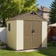 Patiowell 8 ft. W x 6 ft. D Resin Outdoor Storage Shed with Floor, Brown(41.9 sq. ft. ) PS404BN