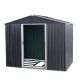 Zeus & Ruta 8 ft. W x 6 ft. D Black Outdoor Metal Storage Shed with Floor Base for Patio (48 sq. ft. ) WQD28-814