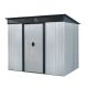 Misopily 8 ft. W x 6 ft. D Outdoor Metal Storage Shed with Sliding Doors and Transparent Plate for Garden and Lawn, White Black SA17-228B309