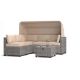 Tenleaf 6-Piece Gray Wicker Patio Conversation Set with Beige Cushions, Adjustable Canopy and Backrest FCBF14-497
